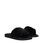 Givenchy Black Cotton Slippers