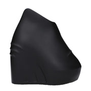 Givenchy Black Cotton Wedge Sandals