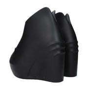 Givenchy Black Cotton Wedge Sandals