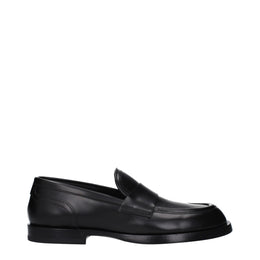 Dolce & Gabbana Black Leather Slip-On Loafers