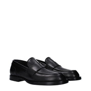 Dolce & Gabbana Black Leather Slip-On Loafers