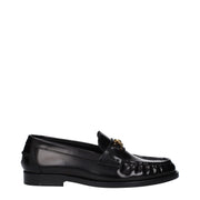 Versace Black Leather Slip-On Loafers