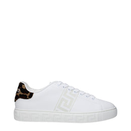 Versace White Leather Low Top Sneakers