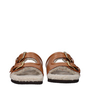 Valentino Garavani Brown Leather Slippers