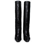 Paris Texas Black Leather High Heel Boots