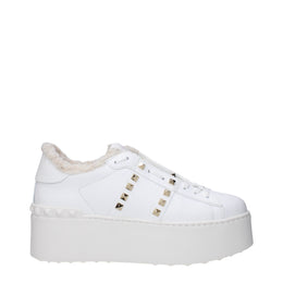 Valentino Garavani White Leather Platform Sneakers