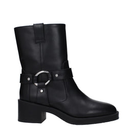 Stuart Weitzman Black Leather Ankle Boots