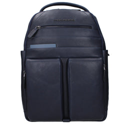 Piquadro Blue Leather Backpack