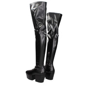 Prada Black Leather Over The Knee