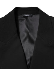 Dolce & Gabbana Black SICILIA Double Breasted Coat Blazer