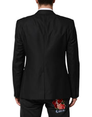 Dolce & Gabbana Black Wool Single Breasted Jacket Blazer