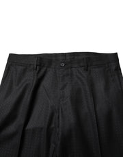 Dolce & Gabbana Black Jacquard Single Breasted 2 Piece Suit