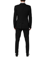 Dolce & Gabbana Black Wool 3 Piece Single Breasted Suit