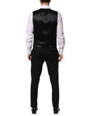 Dolce & Gabbana Black Wool 3 Piece Single Breasted Suit