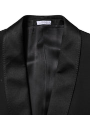 Dolce & Gabbana Black Wool 3 Piece Single Breasted Suit
