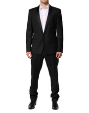 Dolce & Gabbana Black Wool Men Single Breasted 2 Piece Suit