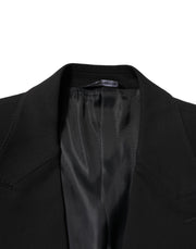 Dolce & Gabbana Black Cotton Single Breasted 2 Piece Suit