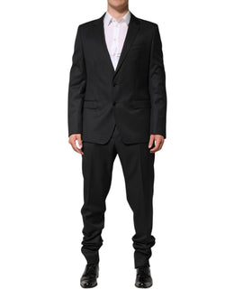 Dolce & Gabbana Dark Gray Wool Single Breasted 2 Piece Suit