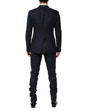 Dolce & Gabbana Dark Blue Double Breasted 2 Piece Suit
