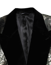 Dolce & Gabbana Metallic Floral Jacquard Silk 2 Piece Suit