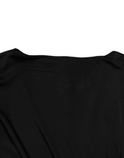 Roberto Cavalli Black Bodycon Short Sleeves Dress