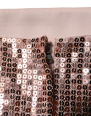 Dolce & Gabbana Pink Sequined Nylon Sleeveless Cropped Top