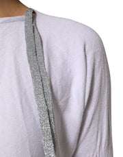 PINK MEMORIES White Cotton Short Sleeves Round Neck Blouse Top