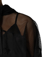 Dolce & Gabbana Black See Through Hooded Pullover Sweater