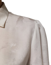 Dolce & Gabbana White Silk Long Sleeves Collared Shirt Top