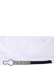 Dolce & Gabbana White Crystal Embellished Collared Shirt Top