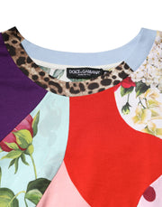 Dolce & Gabbana Multicolor Patchwork Cotton Silk Blouse Top