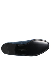 Dolce & Gabbana Blue Velvet DG Logo Loafers Formal Shoes