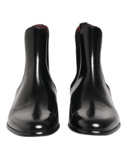 Dolce & Gabbana Black Chelsea Slip On Mid Calf Boots Shoes