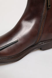 Dolce & Gabbana Brown Chelsea Leather Mid Calf Boots Shoes