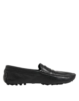 Dolce & Gabbana Black Leather Slip On Mocassin Loafer Shoes