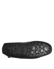 Dolce & Gabbana Black Leather Slip On Mocassin Loafer Shoes