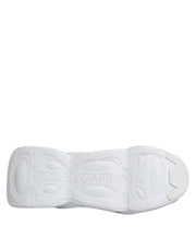 Dolce & Gabbana White Silver Slip On Wave Socks Sneakers Shoes