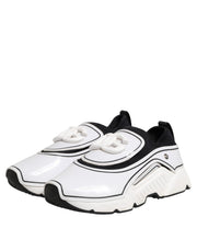 Dolce & Gabbana White Black Logo Plaque Daymaster Men Sneakers Shoes