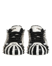 Dolce & Gabbana Black White Studded Low Top Sneakers Shoes