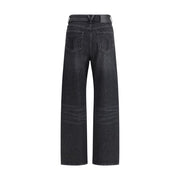 Versace Black Cotton Relaxed Fit Jeans