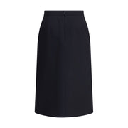 Valentino Black Fleece Wool Midi Skirt