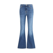 7FOR Blue Cotton Flared Jeans