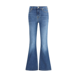 7FOR Blue Cotton Flared Jeans