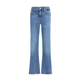 7FOR Blue Cotton Flared Jeans