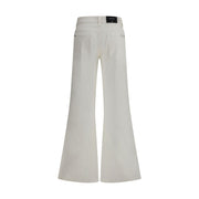 7FOR Cream Cotton Flared Jeans
