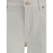 7FOR Cream Cotton Flared Jeans