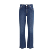 7FOR Blue Cotton Straight-Leg Jeans