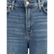 7FOR Blue Cotton Flared Jeans