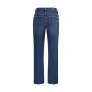 7FOR Blue Cotton Straight-Leg Jeans