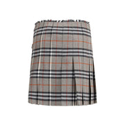 Burberry Gray Wool Mini Skirt